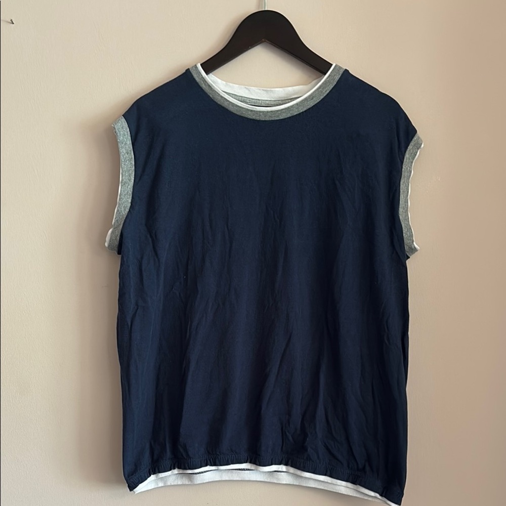 Forcast Navy and Gray Performance Top
